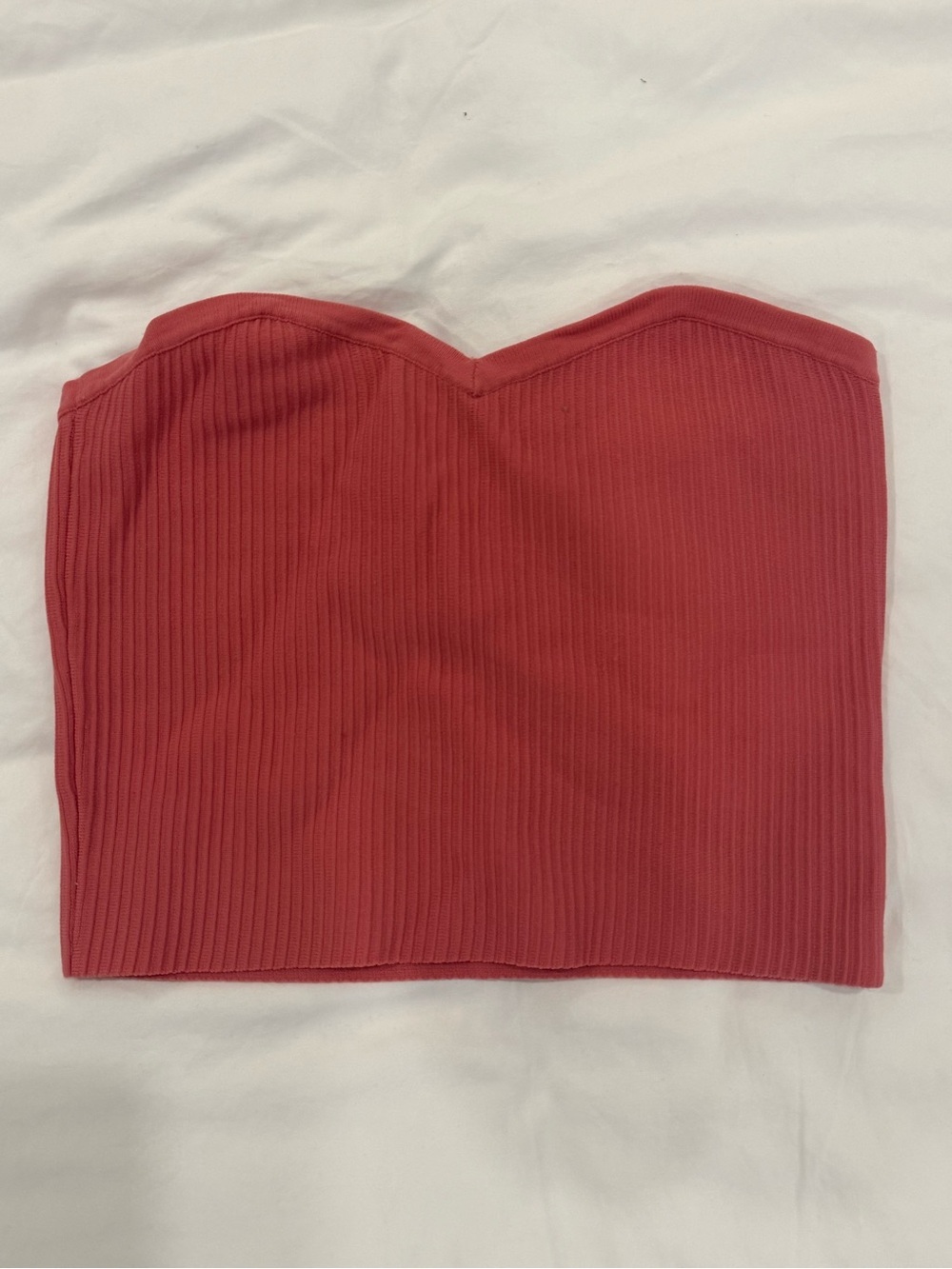 Tilly’s Ribbed Strapless Sweetheart Crop Top - Rose Red Size Medium
